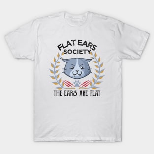 The Flat Ear Society Angry Cat Funny Meme T-Shirt